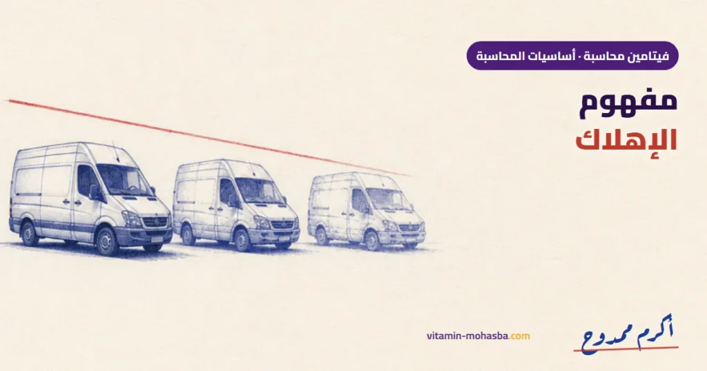 مفهوم الإهلاك وتوزيعه على عمر الأصل — رسمة أكرم ممدوح