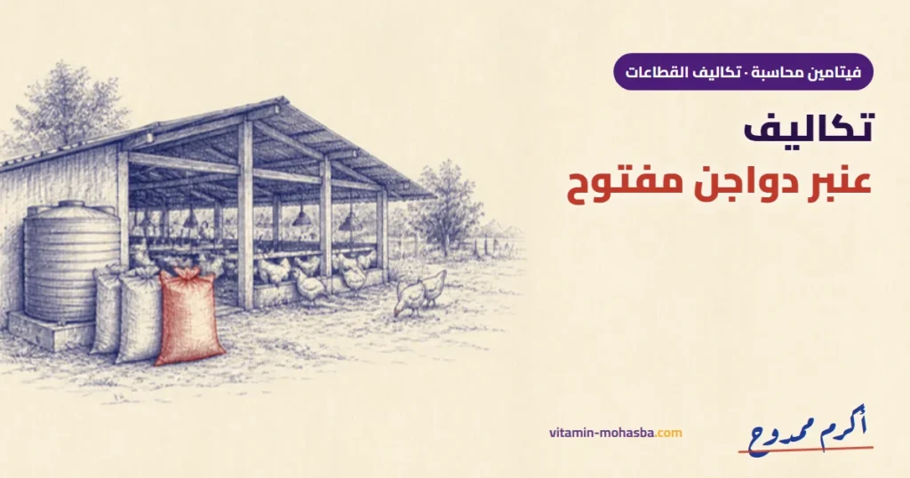تكاليف عنبر دواجن مفتوح — رسمة أكرم ممدوح